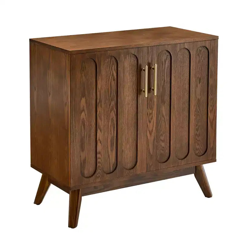 MAYEERTY Fluted Sideboard Buffet Cabinet with Shelves Solid Wood Legs for Living Room Dining Room