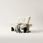 Contemporary Black Tufted Armless Chenille Accent Chair