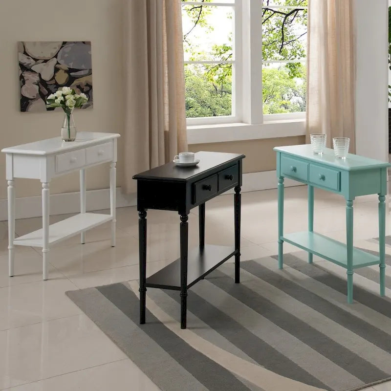 Leick Home Coastal One Drawer Narrow Hall Console Sofa Table