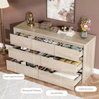 Wide Modern 7-Drawer Dresser for Bedroom, Large Wooden Chest of Drawers with Storage Organizer for Living Room, Hallway & Entryway