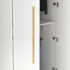 Modern Freestanding Solid Wood Wardrobe Closet With Storage Shelves