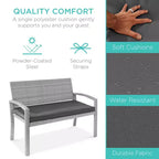 Best Choice Products 2-Person Outdoor Wicker Bench Garden Patio Porch Furniture w/ 700lb Capacity, Cushion