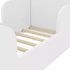 Okak Bear-Shaped Floor Bed for Ages 3-6, Toddler Bed Frame with Safety Fence, Cute Animal-Shaped Kids Bed