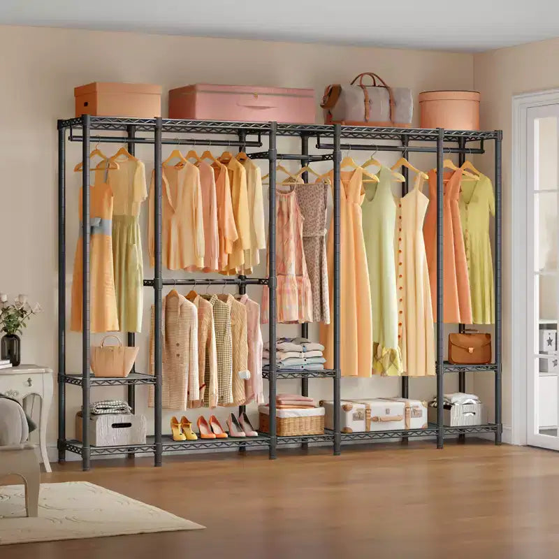 Extra Large Portable Closet Rack Heavy Duty Clothes Rack Max Load 1300 lbs