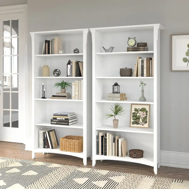 Salinas Tall 5-shelf Bookcase (Set of 2) by Bush Furniture
