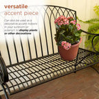 Alpine Corporation 44L Indoor/Outdoor 2-Person Classic Metal Garden Bench