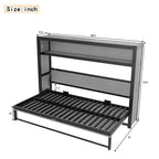 Twin Size Murphy Bed with Shelves, Metal Wall Bed with Foldable Design for Small Space