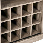 53 Barn Door Buffet Coffee Bar Cabinet with Wine Rack, Kitchen Sideboard Storage Cabinet