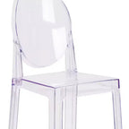 Emma and Oliver Ghost Barstool with Oval Back in Transparent Crystal