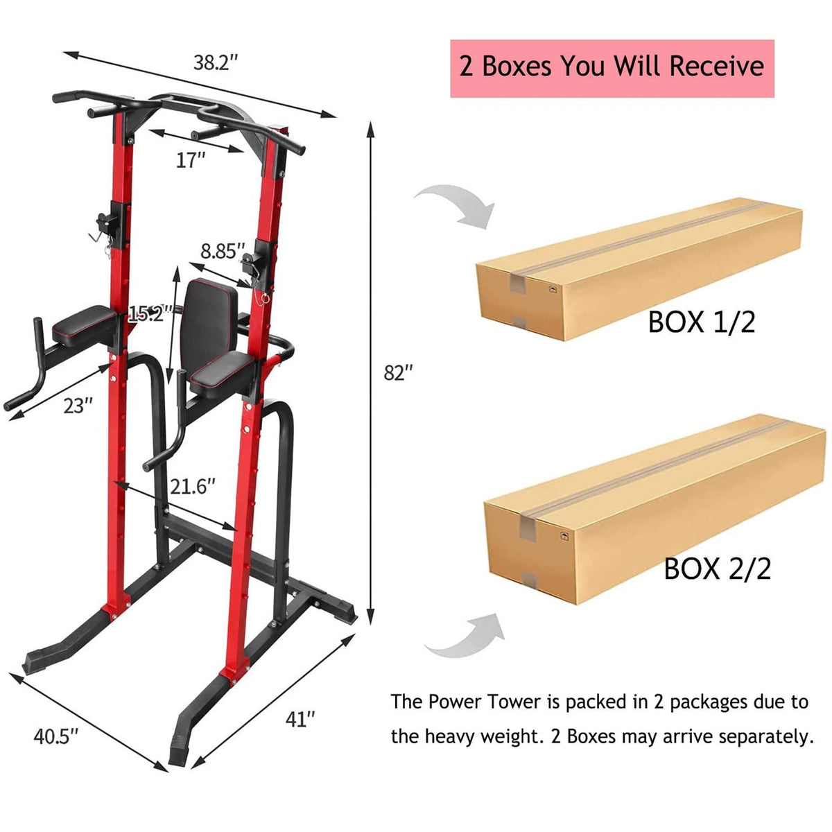 Ainfox Power Tower Multi-Function Home Strength Training Tower