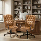 Executive Office Chair with Wingback Design and Swivel for Home Office