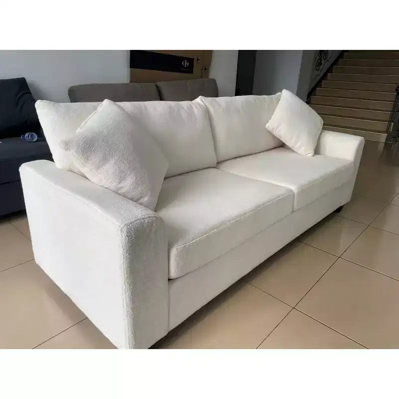 83W Modern 3-Seater Sofa with Deep Seat, Soft Fabric, Wide Armrest, Removable Washable Cushion Cover