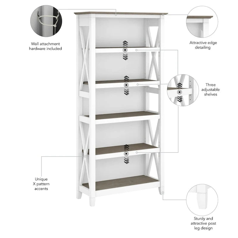 Key West 5 Shelf Bookcase Set by Bush Furniture