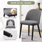 Dining Chairs Set of 4/6, Upholstered Kitchen Dining Room Chair, Linen Fabric Farmhouse Dinner Chair with Leveling Feet for Dining Room, Living Room