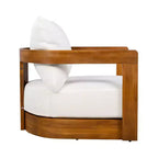 Set of 2 Premium Acacia Wood Outdoor Club Chairs with Curved Tub Design, Water-Resistant Cushions