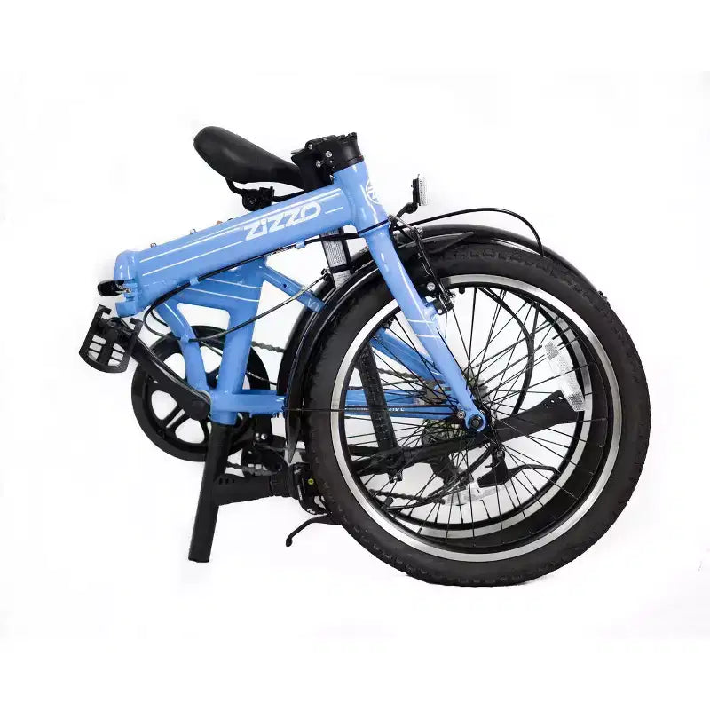 ZiZZO Via 7-Speed Aluminum 20 Folding Bike - Sky Blue