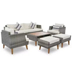 Whisen 6-Pieces All Weather PE Wicker Sofa Set, Outdoor Rattan sofa With Double Cushions