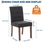 Parsons Button Tufted Dining Chairs Set of 6 / 4 - Upholstered Fabric Kitchen Chairs with Wood Legs & Padded Seats - Living Room Kitchen Furniture