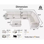 Dyonery Modular Corduroy Sectional Sofa with Washable Covers