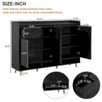 Sleek and Contemporary Shoe Cabinet with Adjustable Shelves, Minimalist Home Organizer with Solid Wood Legs