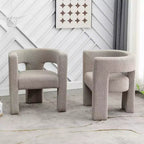 Set of 2 28 Wide Boucle Upholstered Square Armchair - Kinwell