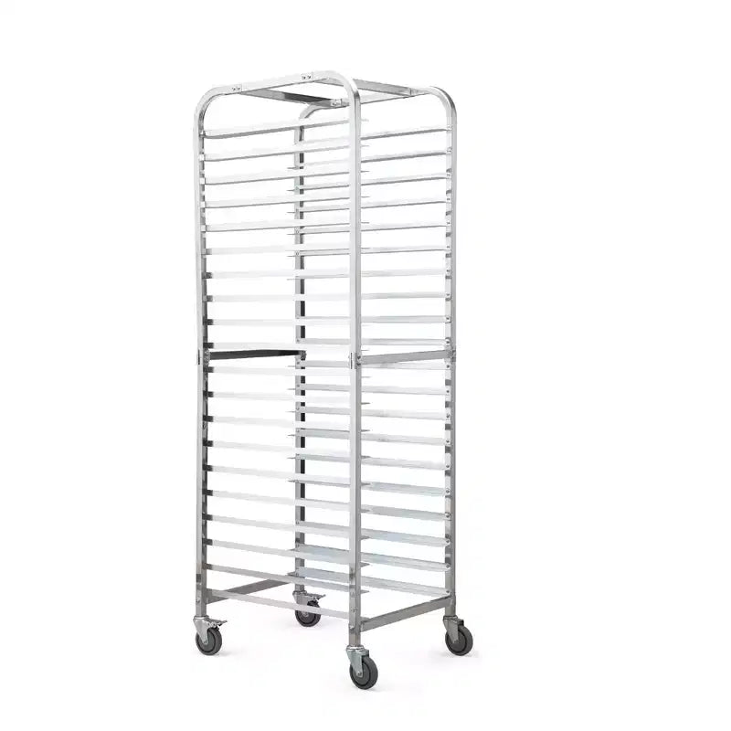 Sandinrayli 20-Tier Bun Pan Bakery Rack with 4 Wheels for Kitchen, Bakery, Restaurant and Catering, Silver