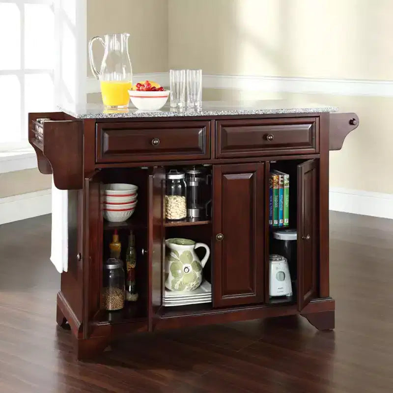 Lafayette Gray Granite Top Full Size Kitchen Island/Cart - Crosley