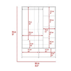 FM Furniture Rose Double Armoire with Hanging Rod