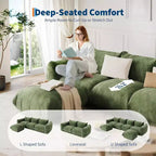 Chenille Fabric Modular Love Seat Sofa, 2-Seater Cloud sofa with High Resilience Sponge, Small Space Boneless Sofa