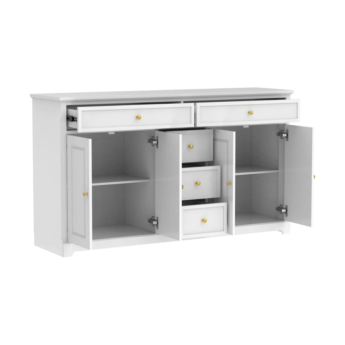59.1Sideboard Buffet White Mid-Century Modern Contemporary Lacquered