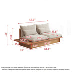 JASIWAY Cotton Line Beige Sofa With Wood Frame