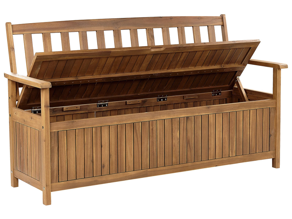 Panchina da giardino 160 cm con contenitore Legno dacacia Marrone