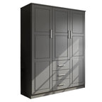 Palace Imports 100% Solid Wood Cosmo 3-Door Wardrobe Armoire with Solid Wood or Mirrored Doors
