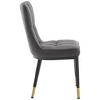 Bekrvio Dining Room Chairs Set of 6, Modern Upholstered Faux Leather Seat with High Back, Metal Legs, Armless Kitchen Chairs for Living Dinning Room