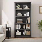 GustoWave 71 Tall Bookcase w/Adjustable Shelves 31.5in Width Wooden Bookshelf 5 Tier Farmhouse Bookshelves Vintage Bookcase