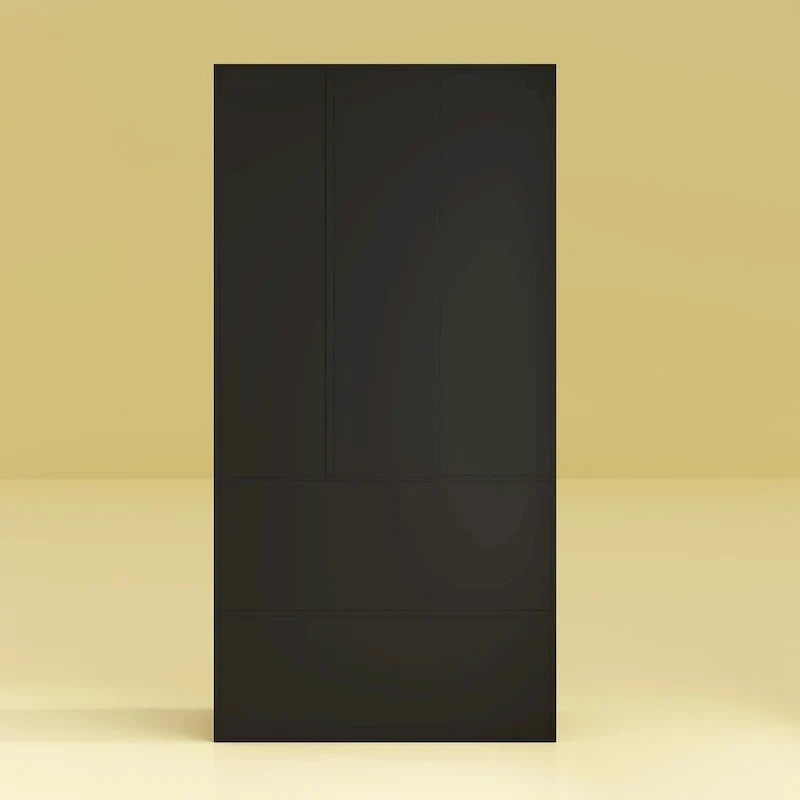 Wardrobe Clo Armoire wi/Mirror & Scalable Hanging Rod Space Saving