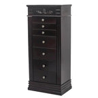 Stylish Jewelry Armoire with Mirror and Necklace Hooks - 18.5 x 12 x 42