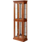 Display Cabinet, Curio Cabinet with 6 Adjustable Shelves and Tempered Glass Doors, Tall Cabinet for Living Room, Bedroom