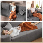 HOOOWOOO Modern Minimalist Style Sectional Couch Modular Corduroy Sofa for Living Room