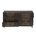 6-Drawer Modern Geometric Dresser, Half-Circle Accent Wide Storage Chest for Bedroom & Living Room
