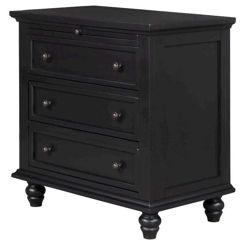 Wood 3-Drawer Storage Cabinet with Pull-Out Tray - 16.90 x 28.00 x 28.10