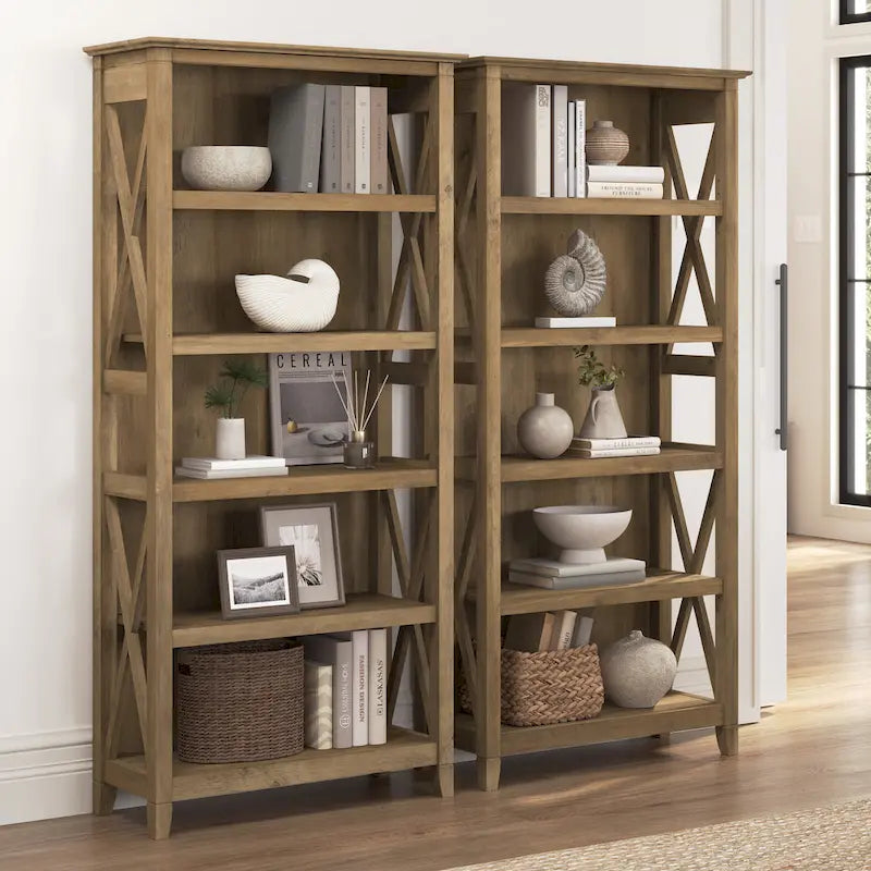 Key West 5 Shelf Bookcase Set by Bush Furniture