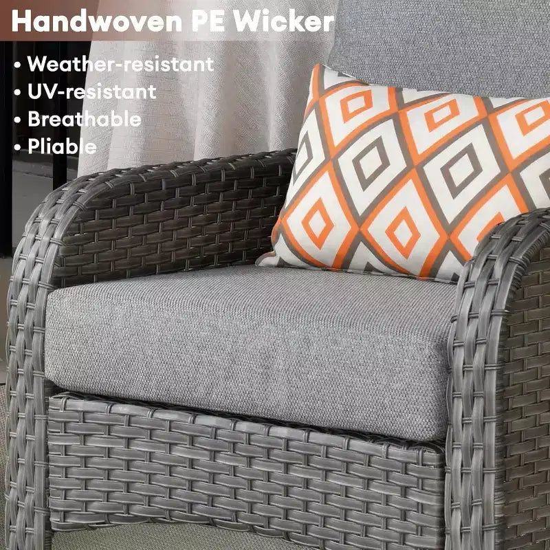 HOMLUX Set of 2 Patio Wicker Chairs Set Outdoor All Weather High Back Rattan Chairs