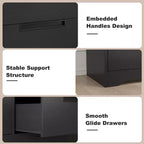 6 Drawer Dresser for Bedroom, 46.8W Wooden Chest of Drawers with Recessed Handles, Clothing Storage Cabinet, Dresser TV Stand for Hallway