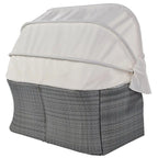 Outdoor Gray Wicker Daybed with Cushions and Retractable Canopy