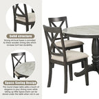 5 Pieces Dining Table and Chairs Set for 4 Persons