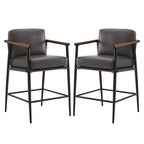 Spruce&Spring Modern Counter Stools with Arm & Metal Frame Set of 2