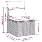 vidaXL 4 Piece Patio Sofa Set with Cushions Poly Rattan Acacia
