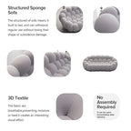 2-Seat Bubble Curved Lazy Sofa Honeycomb Shaped with 3D Textile Fabric for Living Room Salon Apartment