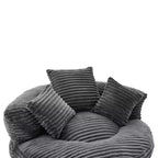 Bean Bag Sofa for Adults Kids, Oversized Corduroy Bean Bag Chair with 3 Pillows & Armrest for Living Room Bedroom - ModernLuxe